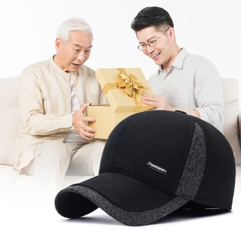 Waterproof Sports Cap Comfortable Adjustable Lined Earflap Cap Lightweight Winter Hat for Casual