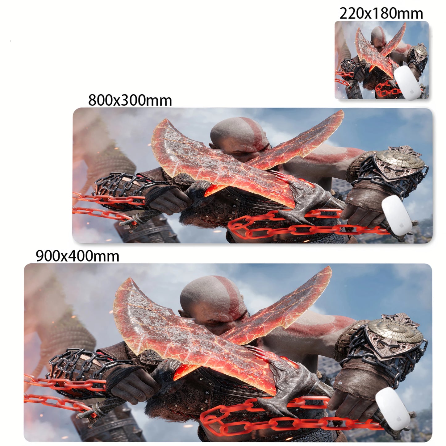 Xxl Mouse Pad God of War Desk Mat Pc Gaming Accessories Keyboard Computer Mousepad Gamer Large Cabinet Office Table Carpet Rug