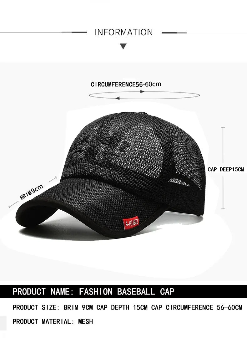 Summer Hats For Men And Women Mesh Baseball Caps Fashion Embroidered Visor Hat Outdoor Embroidered Letter Sun Protection Hat