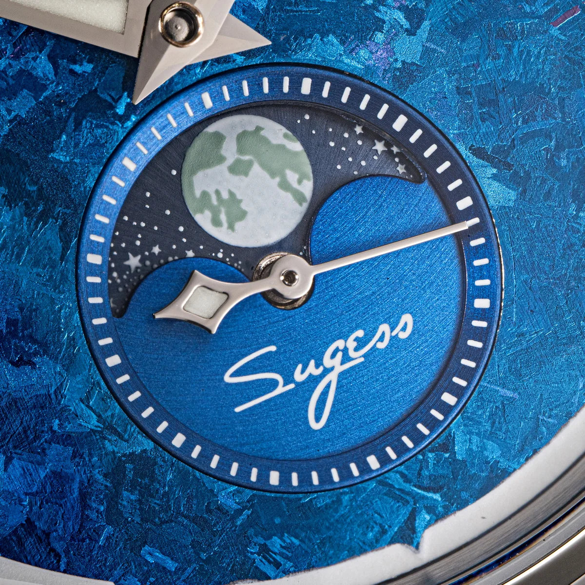 Sugess Watch of Men Moonphase ST2528 Movement Automatic Mechanical Wristwatches Waterproof Sapphire Crystal Titanium Dial S401