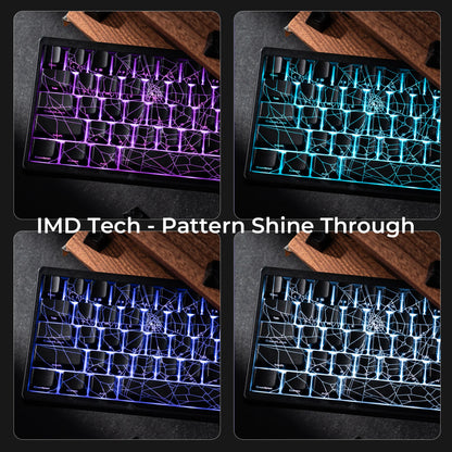 XVX Spider Web Keyboard M67 JadeStone With IMD-Tech Keycaps Tri-Mode Connection Custom RGB Backlight Keyboard 60%