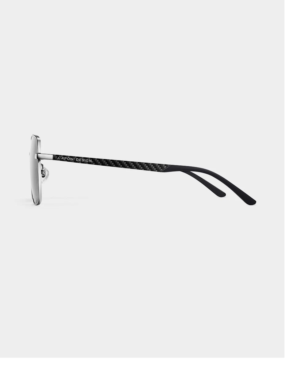 CAPONI Polarized Sun Glasses For Men Light Carbon Fiber Photochromic Black Shades Driving UV420 Oil-proof Lenses Eyewear BS34713