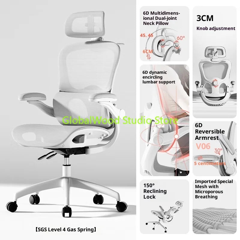 Massage Ergonomic Rattan Chair Folding Office Chaise Sihoo Leather Office Chair With Chairs for Living Room Weightless Desk