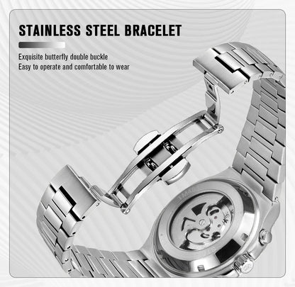 Forsining 481 Man New Tourbillon  Brands Watch Week Date Automatic Movement Mechanical Watches Stainless Steel Waterproof Clock