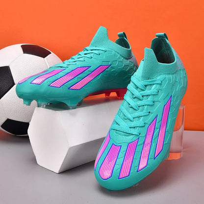 Professional Men Ankle Football Boots Outdoor Grass Cleats Unisex Soccer Shoes Long Spikes FG Football Shoes Chuteira Society