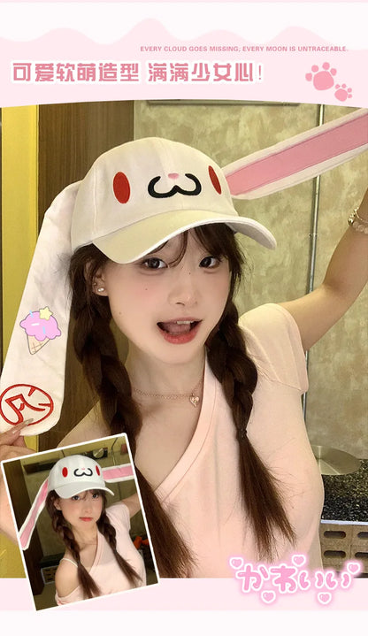 2025 NEW CUTE Long Rabbit Ear Hat Y2K Style Denim Blue Baseball Cap Fashion Hip-Pop Cap Couple Birthday Gifts