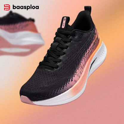 Baasploa Damen-Laufschuhe für Profis, Outdoor, Carbon-Platte, rutschfeste Sportschuhe, Damen-Freizeitschuhe, atmungsaktive Jogging-Sneaker
