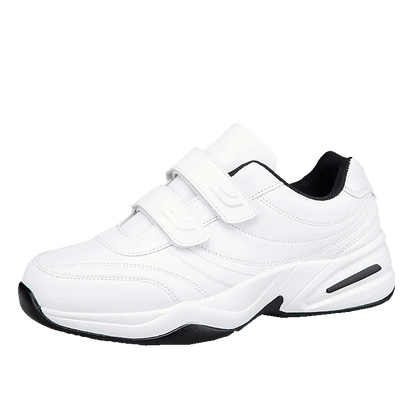 Sneakers da uomo in pelle regolabili con chiusura a strappo, scarpe sportive casual, sneakers bianche, scarpe da ginnastica sportive da uomo