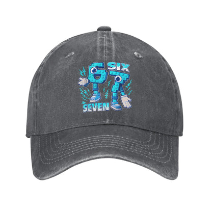 Casquette de baseball « Funny Meme 67 Six Seven 6 7 Italian Brainrot » pour le sport en plein air et au soleil – Casquette trucker délavée pour homme, design classique