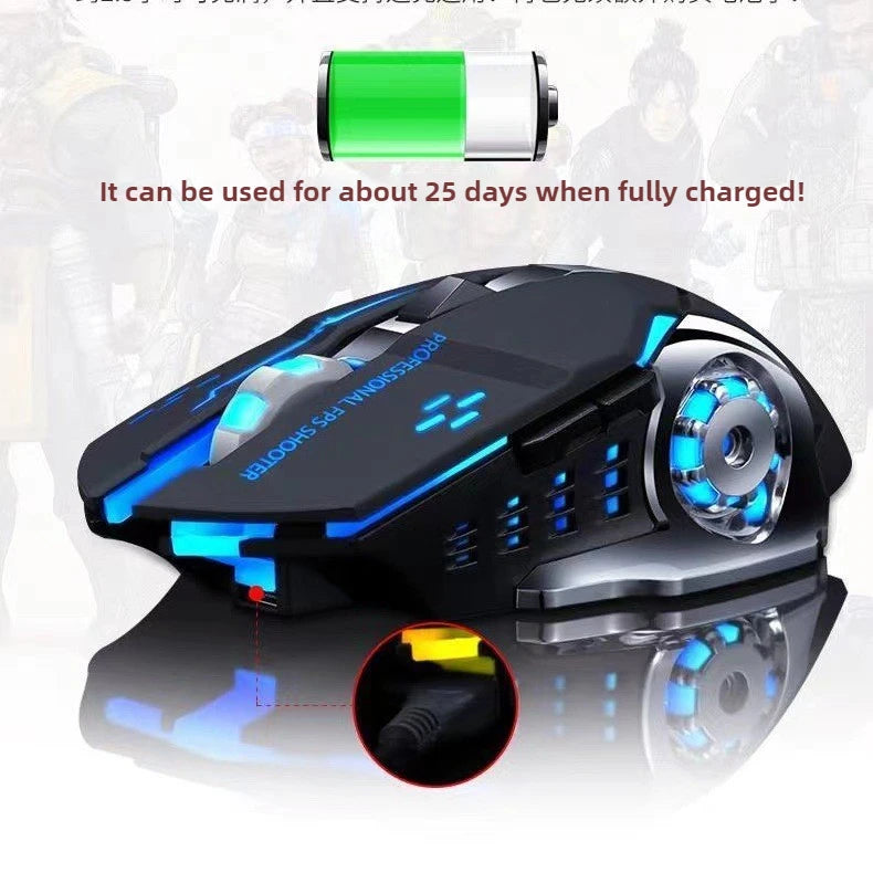 MINGCVIL Rechargeable Wireless Gaming Mouse Bluetooth & USB Computer Mouse, Ergonomic RGB Backlit Wireless Mouse for PC, Laptop, Mac & Gaming