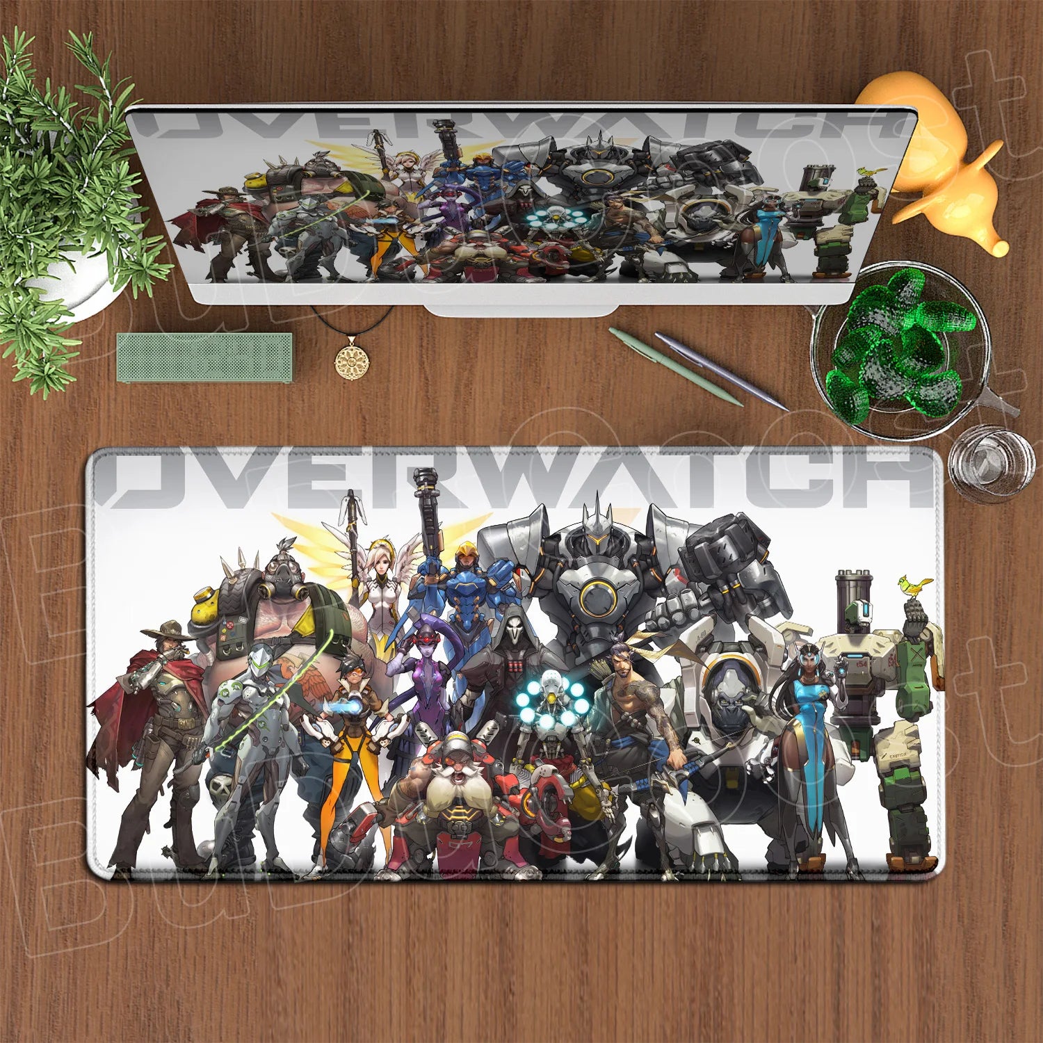 Produit gaming premium Fraquane, Large XXL DIY Cool Overwatch Mouse Pad Keyboard Table Gaming Accessories Non-Slip Rubber Edge locking spped Laptop Rug desk Mat, équipement gamer