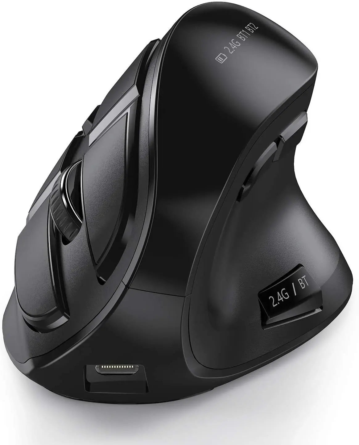 Mouse vertical wireless Jomaa 2.4G+Bluetooth pentru Apple Mac, laptop, notebook, 9 butoane, reîncărcabil, mouse gaming pentru PC și iPad