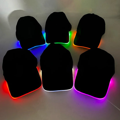 Cappellino da baseball luminoso fashion a LED, cappello hip-hop fluorescente per bar e club, per uomo e donna, DJ, danza, accessori e costume