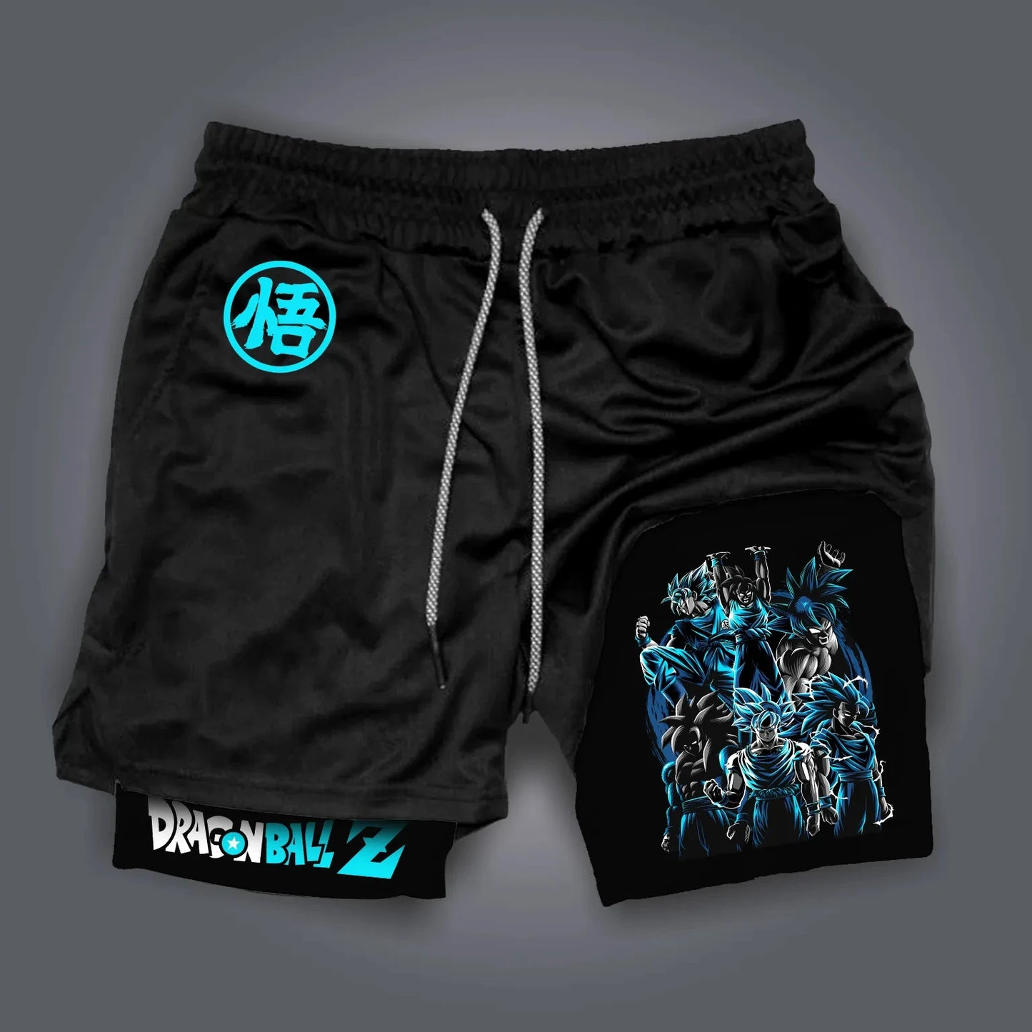 Dragon Ball Peripheral Printing Double-layer Shorts GOKU American Sports Comfortable Fashion Summer Men's Loose Breathable Pants