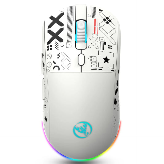 3 tilstande Bluetooth-gamingmus, genopladelig 2.4G USB trådløs mus med RGB-baggrundsbelysning til iPad, tablet, laptop og computer