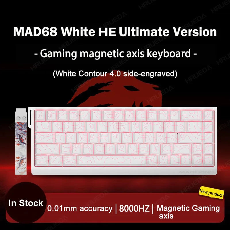 MADLIONS MAD 60/68HE Gaming Magnetic Switch Keyboard, Wired Mechanical Gaming Keyboard with 8K Polling Rate, Rapid Trigger, Hot Swappable RGB 61/68 Keys