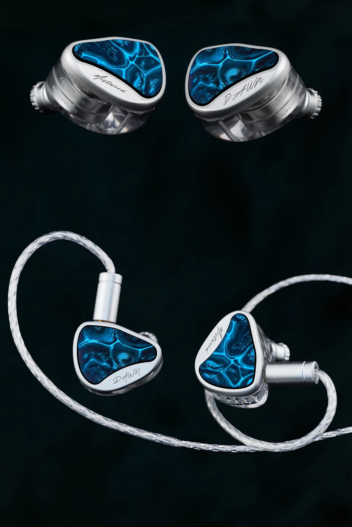 INAWAKEN Dawn Mistwood In-Ear Monitor avec transducteur à diaphragme diamant-or de 11,2 mm et cavité ergonomique imprimée en 3D