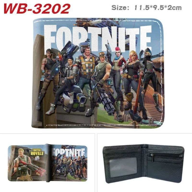 Fortnites Wallets for Kids Anime Fortress Night Wallet Cartoon Card Holder Bag Leather Short Purse Fashion Fold Purses Boys Gift