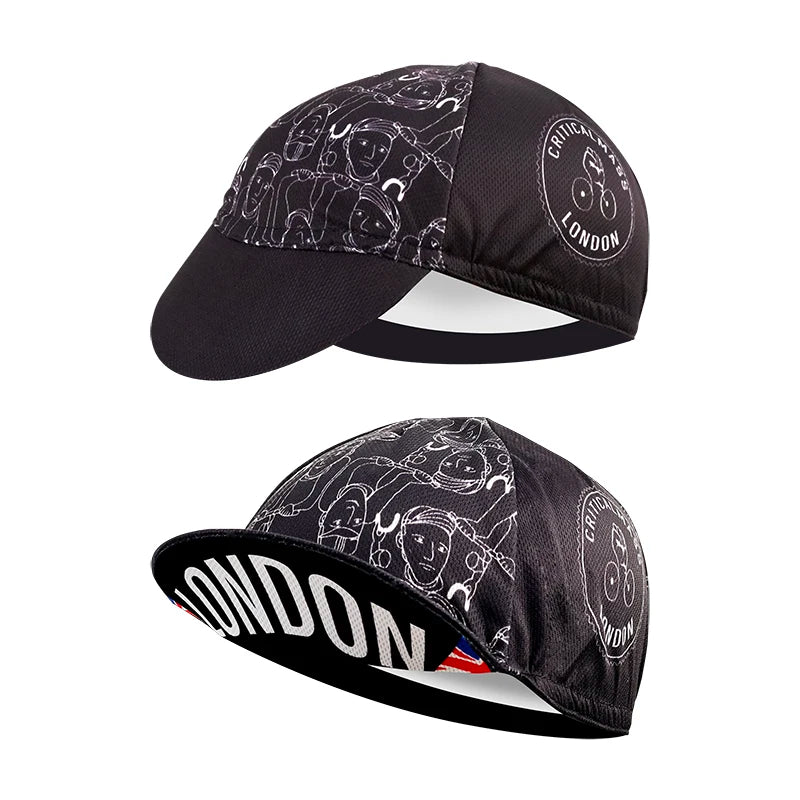 Red Retro Cycling Cap Black Series Most Popular Polyester Cycling Caps Sports Quick Dry Bicycle Hat Men Women Wear Absorb Sweat