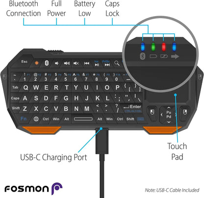 Mini Bluetooth Keyboard (QWERT) Rechargeable Wireless Keyboard with Touchpad for TV ,PS4, PS4 Pro, PS5 Phone Laptop