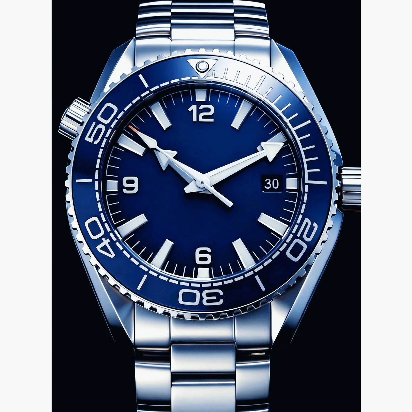904L Stainless Steel Case, for Men Automatic Mechanical Movement Luxury Watch, Black Blue Leather Ceramic Exquisite Heritage