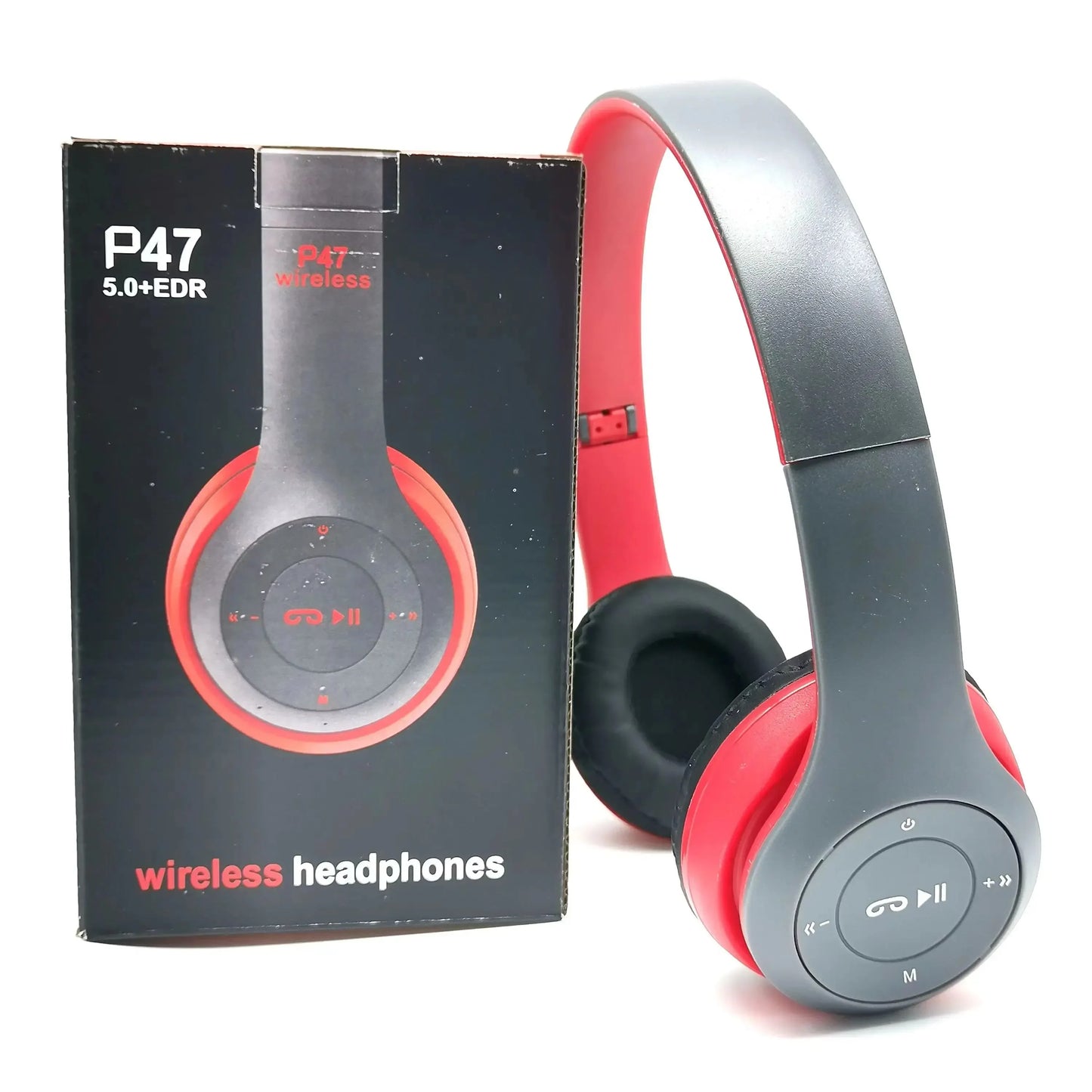 P47 Bluetooth 5.0 Wireless Headphones Foldable HiFi Stereo Bass Headset with Mic, Portable Over-Ear Bluetooth Headphones for Kids, Gaming & Music