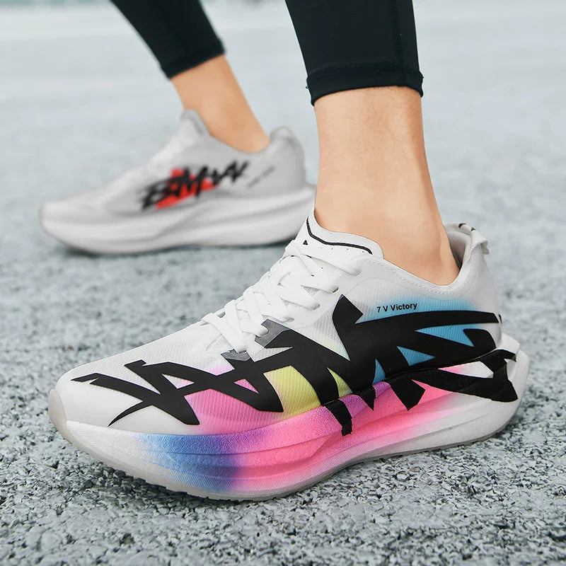Men's Sports Shoes, Casual Running Shoes, Unisex Jogging Shoes, Popcorn Outsole, Lightweight Breathable Sports Shoes, Women's Non-Slip Shock-Absorbing Athletic Running Shoes Size 34-44