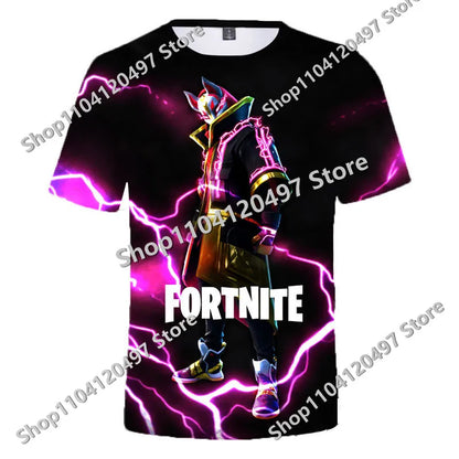Japán anime Fortnite nyári póló férfiaknak és nőknek, Battle Royale, rövid ujjú, hétköznapi, kényelmes, laza Harajuku streetwear