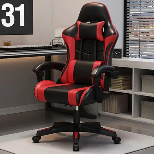 Ergonomic Gaming Chair for Home Office, Adjustable Reclining Gaming Chair with Comfortable Cushion, Lightweight Durable Computer Chair for Streamers