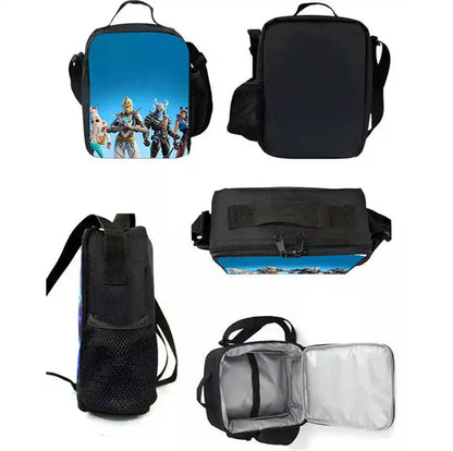 Lunch-Taschen für Kinder, Cartoon-Fortnite-Schul- und Picknicktaschen für Mädchen und Jungen, isolierte Kühltaschen für Kinder, tragbar und leicht