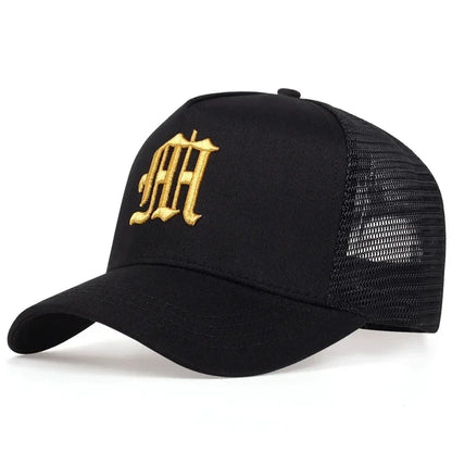 Unisex M Letter Embroidery Baseball Net Caps Hip Hop Cap Spring Summer Outdoor Adjustable Casual Hats Sunscreen Hat