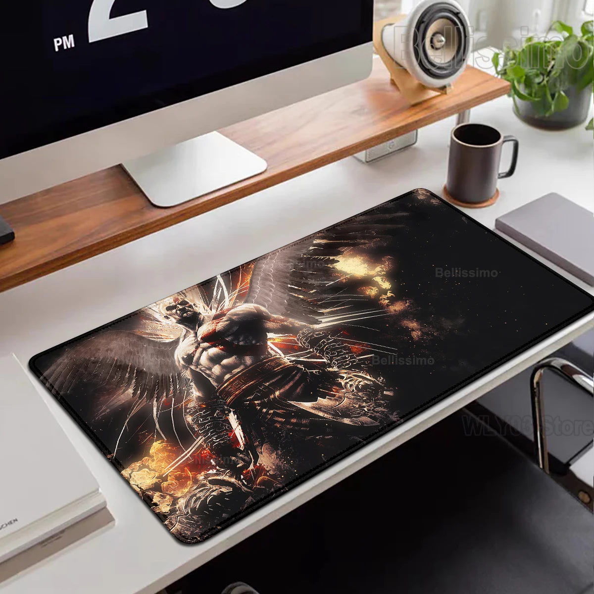 Xxl Mouse Pad God of War Desk Mat Gaming Accessories Keyboard Computer Mousepad Gamer Large Pc Cabinet Office Table Carpet Rug