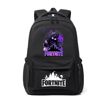 Fortnite-Kinderrucksack, tragbar, mit großem Fassungsvermögen, Schulranzen für Schüler, Schultertasche mit Cartoon-Print, Schulzubehör für Jungen, Geschenk