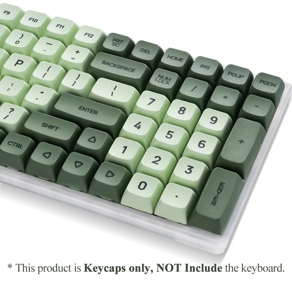 Conjunto de 125 teclas XDA PBT Matcha Green para teclado mecânico de 61/64/68/75/87/98/104/108 teclas, compatível com Cherry/Gateron/Otemu/Kailh