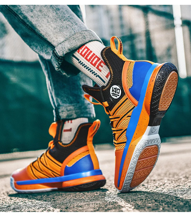 2024 New Dragon B Style Orange Mens Basketball Shoes Size 38-44 Air Cushioning Sport Sneakers Mesh Breathable Training Shoes