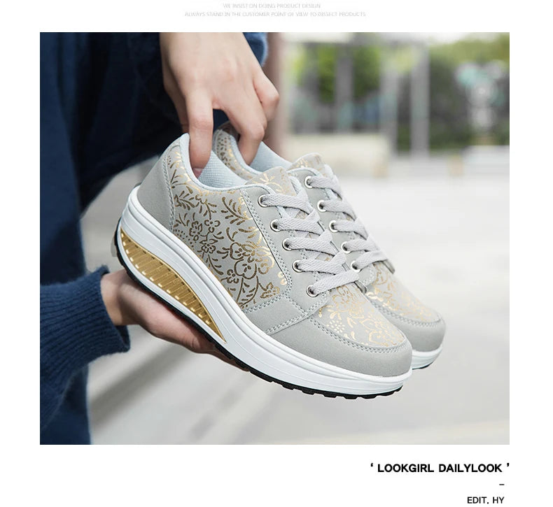 Læder-casualsneakers til kvinder, moderigtige og komfortable platform-vandresko, kilehæl-mokkasiner, åndbare loafers, Zapatos De Mujer