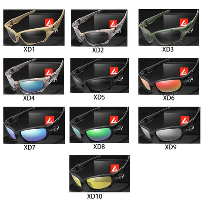 3-PACK Trendy Outdoor Tactics Sports Sunglasses Men and Women Cycling Glasses Driving Camping Travel Colorful Goggles