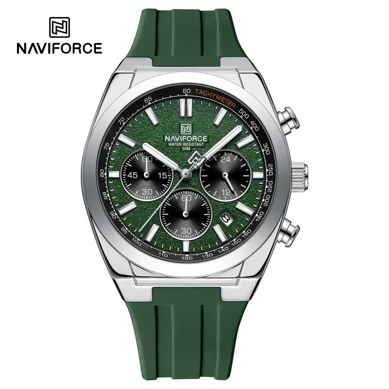 Muški ručni sat NAVIFORCE – luksuzni i sportski stil, kvarcni mehanizam, prikaz 24 sata, prozor za datum, kronograf, vodootporan – ideja za poklon za muškarce