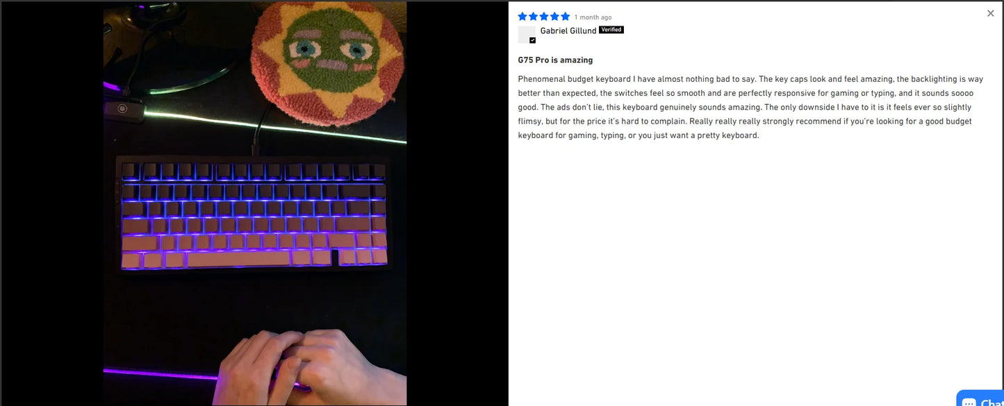 MCHOSE G75 Pro Wireless Mechanical Keyboard 75% Layout Gasket Mounted 5 Layers Dampening RGB Backlit Tri-Mode Hot Swappable