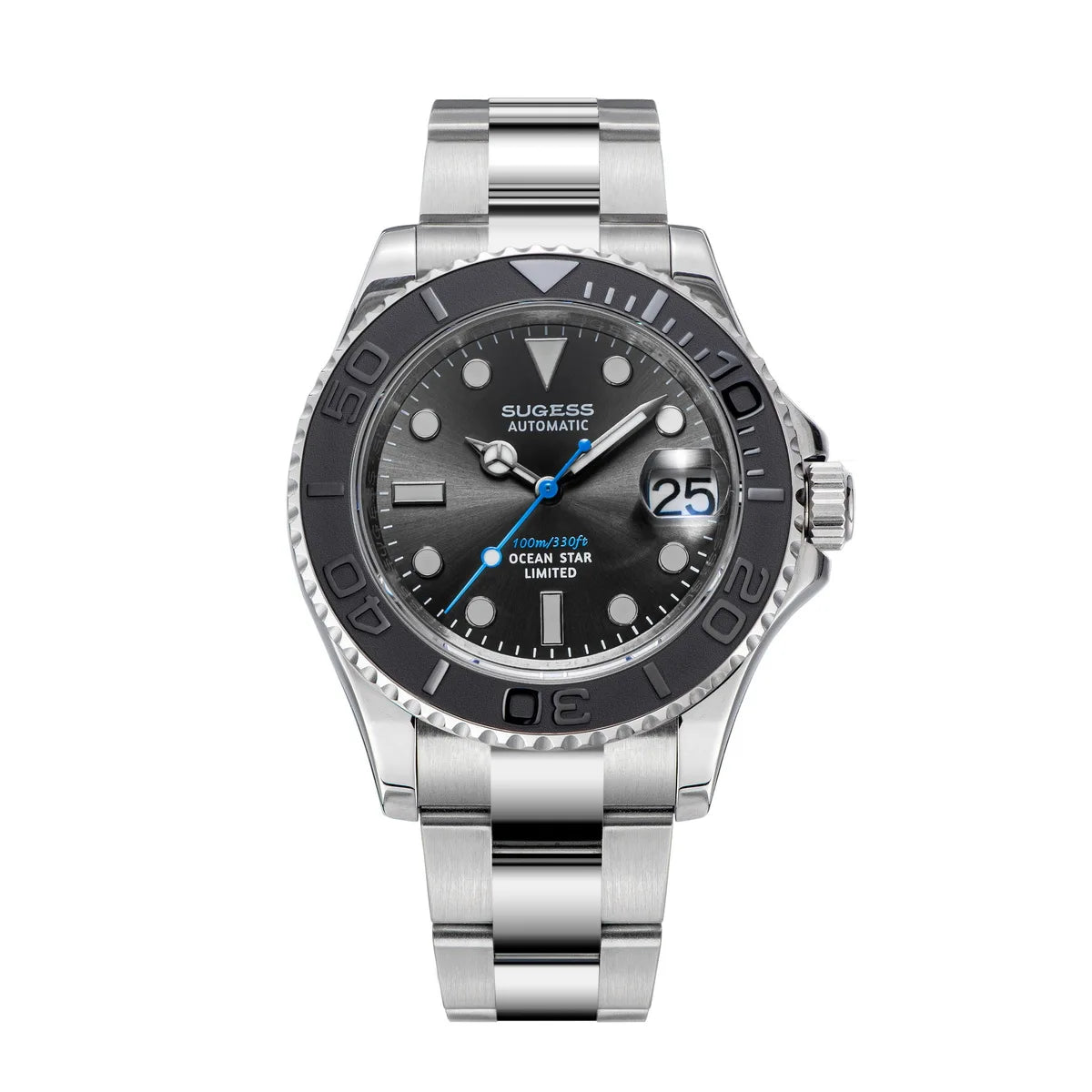 Sugess New Diving Men's Watch Automatic Mechanical Wristwatches 10Bar NH35A Movement Sapphire Luminous Ceramic Bezel S450-2 2025