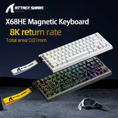 Attack Shark X68HE Gaming Keyboard Wired 8K Polling Hall Effect Magnetic Switch Rapid Trigger SOCD/RS Low Latency Pro Gaming