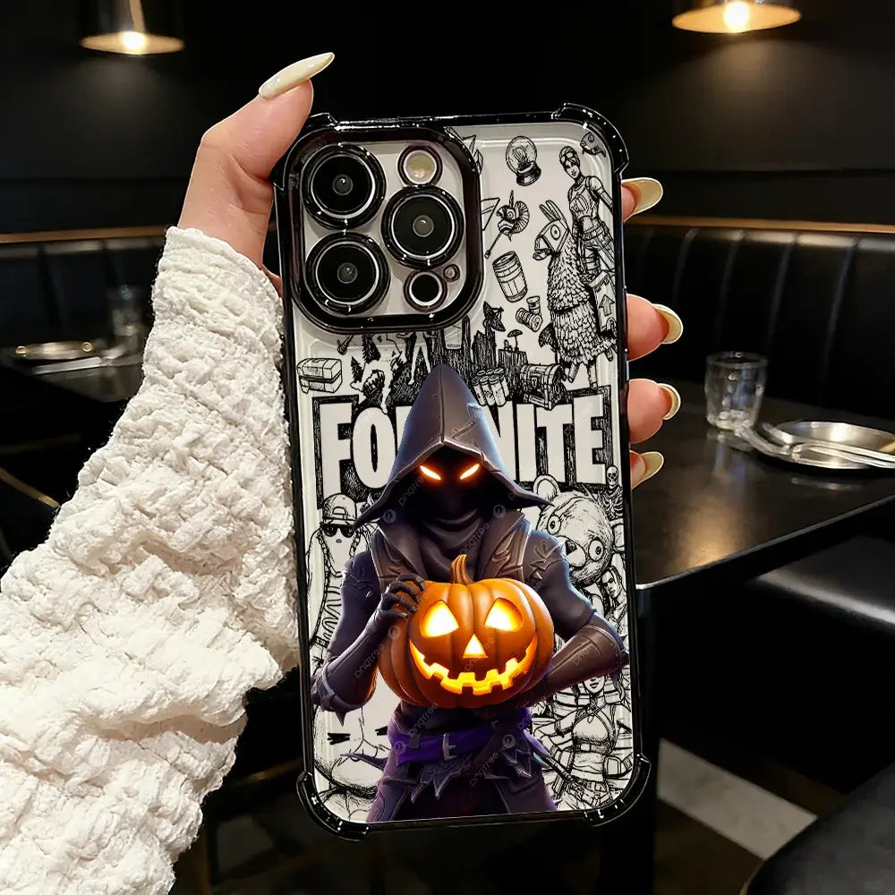 Capa de telemóvel FortniteS com acabamento metalizado, para Samsung A37 A57 A07 A36 A16 A35 A55 A25 A26 A05s A15 A54 A34 A24 A14 A05 A04 4G 5G