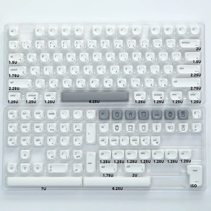 KBDiy KOA  Profile PBT Honey Milk Keycaps Russian Korean Japanese 137 Keys Caps for Mechanical Keyboard Keycap MAC for MX Switch