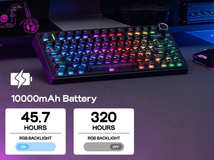 EPOMAKER x AULA F75 Ultra VIA Programmable 75% ANSI US QWERTY Layout Gasket Wired/Bluetooth/2.4Ghz Wireless Mechanical Keyboard