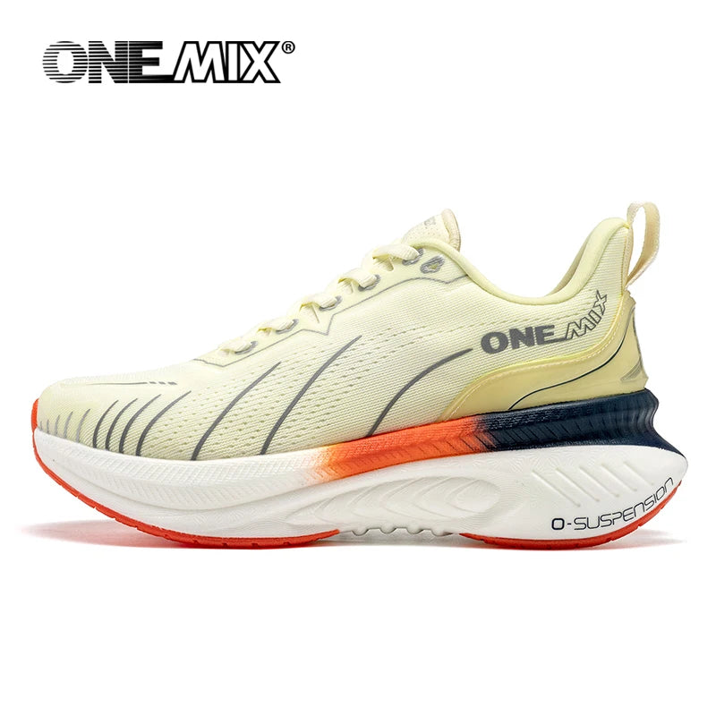 ONEMIX Nouvelles chaussures de course à amorti pour hommes, adaptées aux coureurs intensifs, à lacets, sportives, pour femmes, antidérapantes, d'extérieur, athlétiques, baskets pour hommes