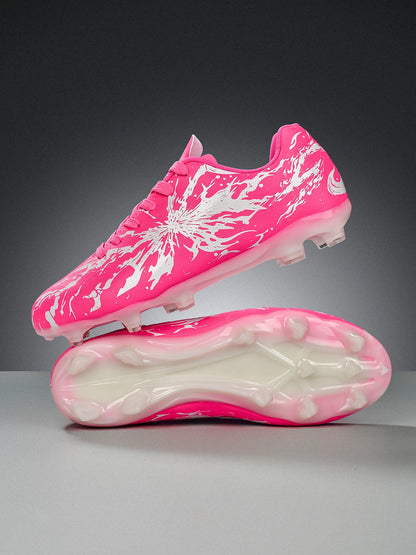 Chaussures de football pour hommes, modèle AG FG Hybrid, avec crampons, tige en PU confortable et semelle absorbant les chocs, idéales pour l’entraînement sur gazon naturel.