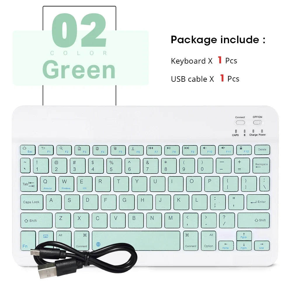 Spanish Russian Arabic Korean Portable 10 Inch Wireless Keyboard and Keyboard Set for iPad Samsung Tablet Laptop iOS Android