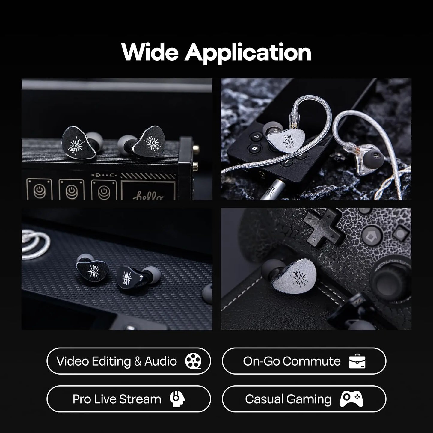 Kiwi Ears Belle 10mm DLC Dynamic Driver In-Ear Monitor HiFi Wired Earbuds with Silver-Plated Cable, Professional Audiophile IEM by Linsoul