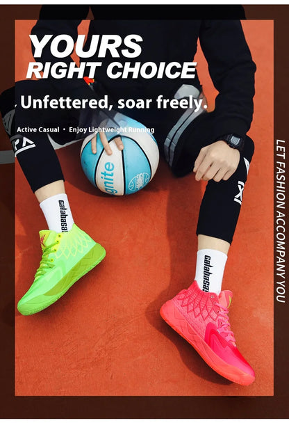 Three-ball generation Lamelo Ball basketball shoes Yin-yang high-top practical youth student basketball shoes men's sports shoes