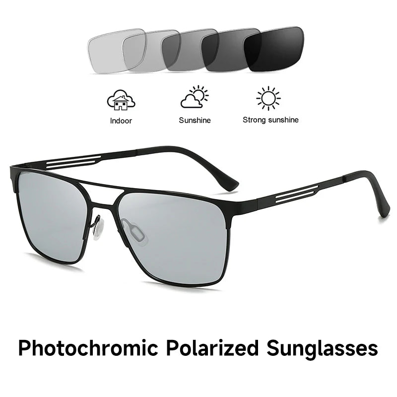 New Photochromic Polarized Sunglasses Man High Quality UV400 Sun Glasses Outdoor Driving Fishing Pilot Eyewear
